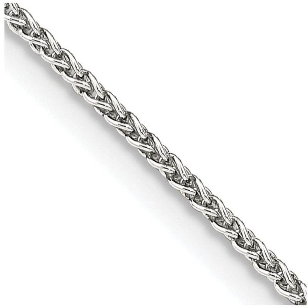 1.5mm Sterling Silver, Round Solid Spiga Chain Necklace, 16 Inch